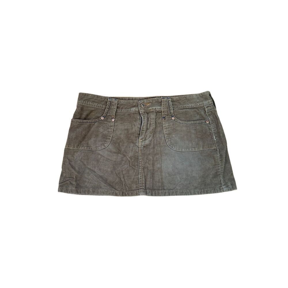 Y2K Vintage Bongo Brown Corduroy Micro Mini Skirt Size 7